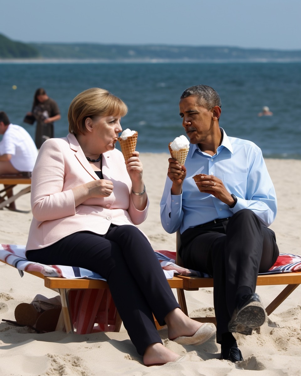 Merkel Und Obama Romantisch Am Strand | RADIO 7