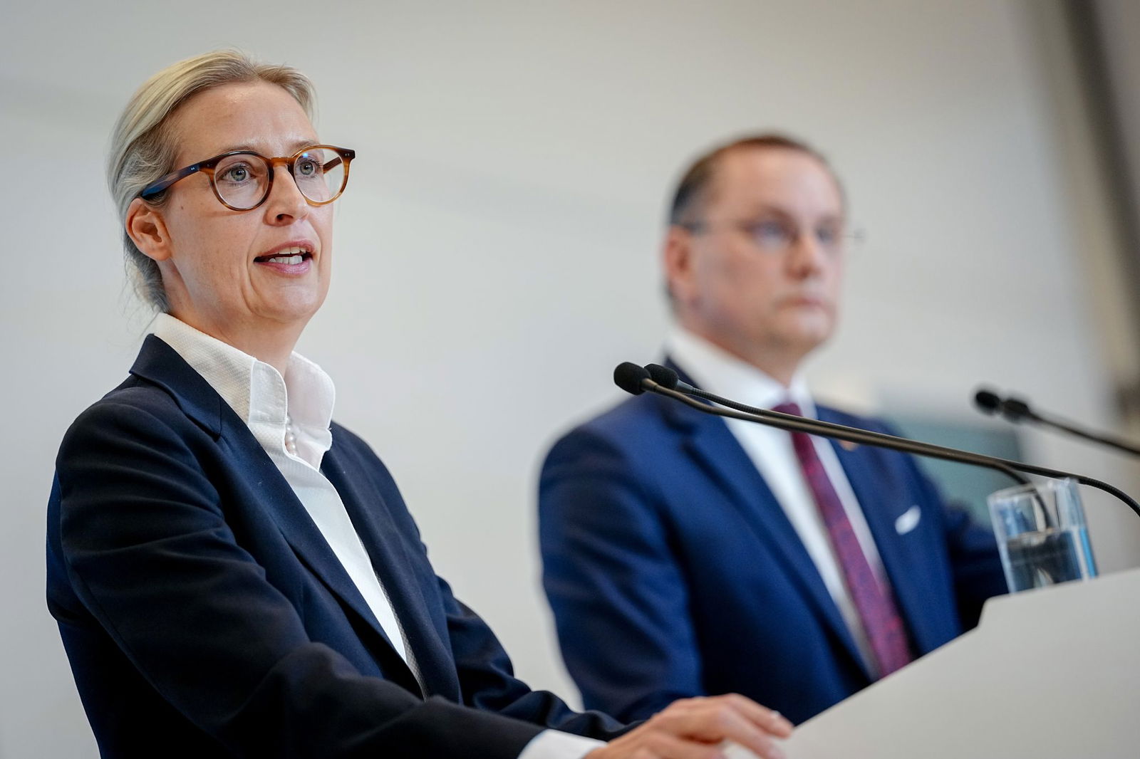 Alice Weidel und Tino Chrupalla stehen gemeinsam an der Spitze der AfD und sind auch Co-Vorsitzende der AfD-Bundestagsfraktion. (Archivfoto)